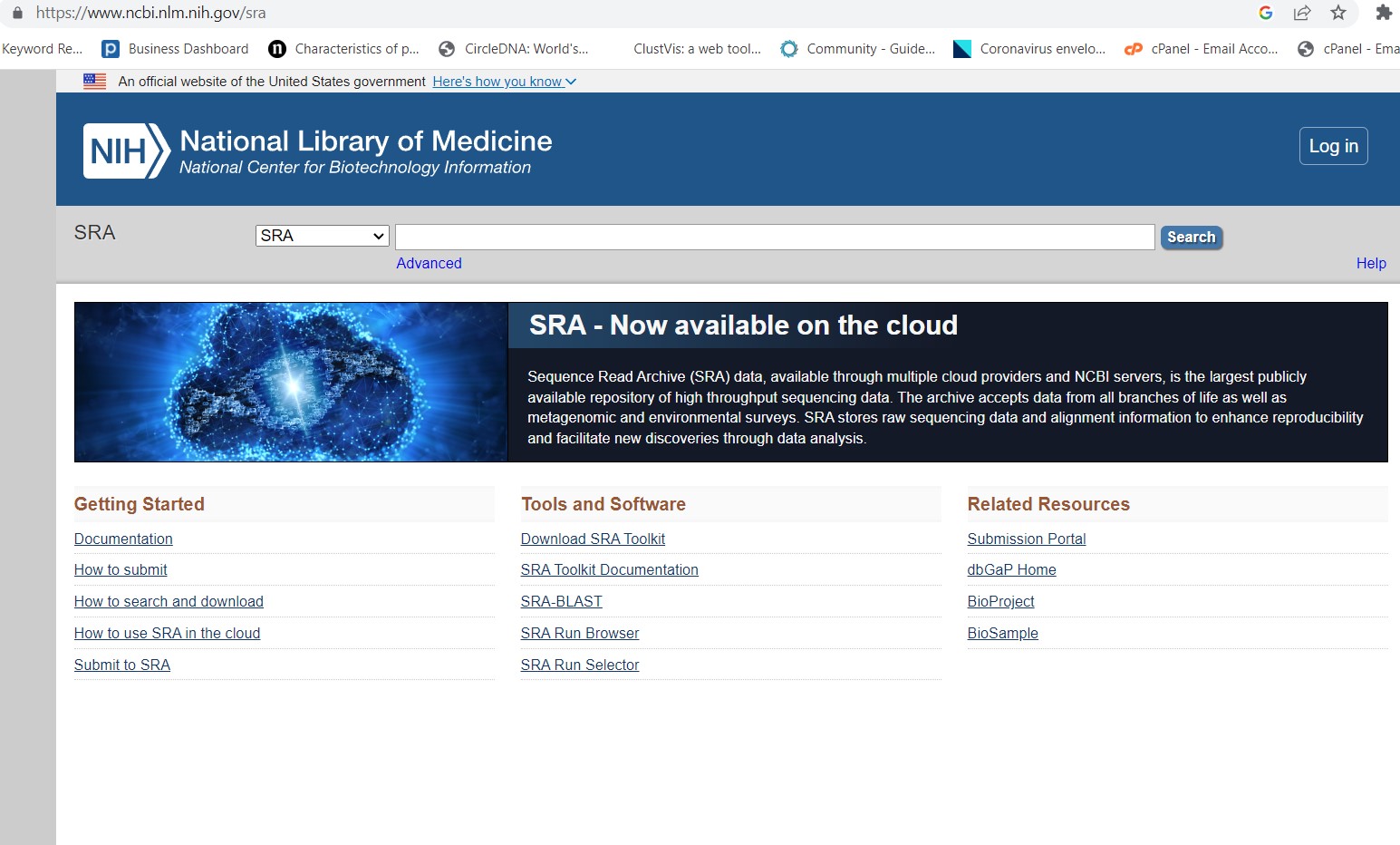 SRA website